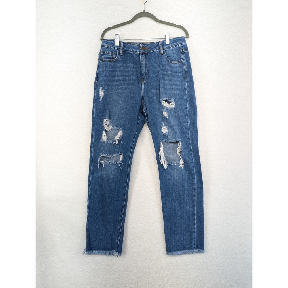 Encore Mom Fit Distressed Denim Jeans Size 11